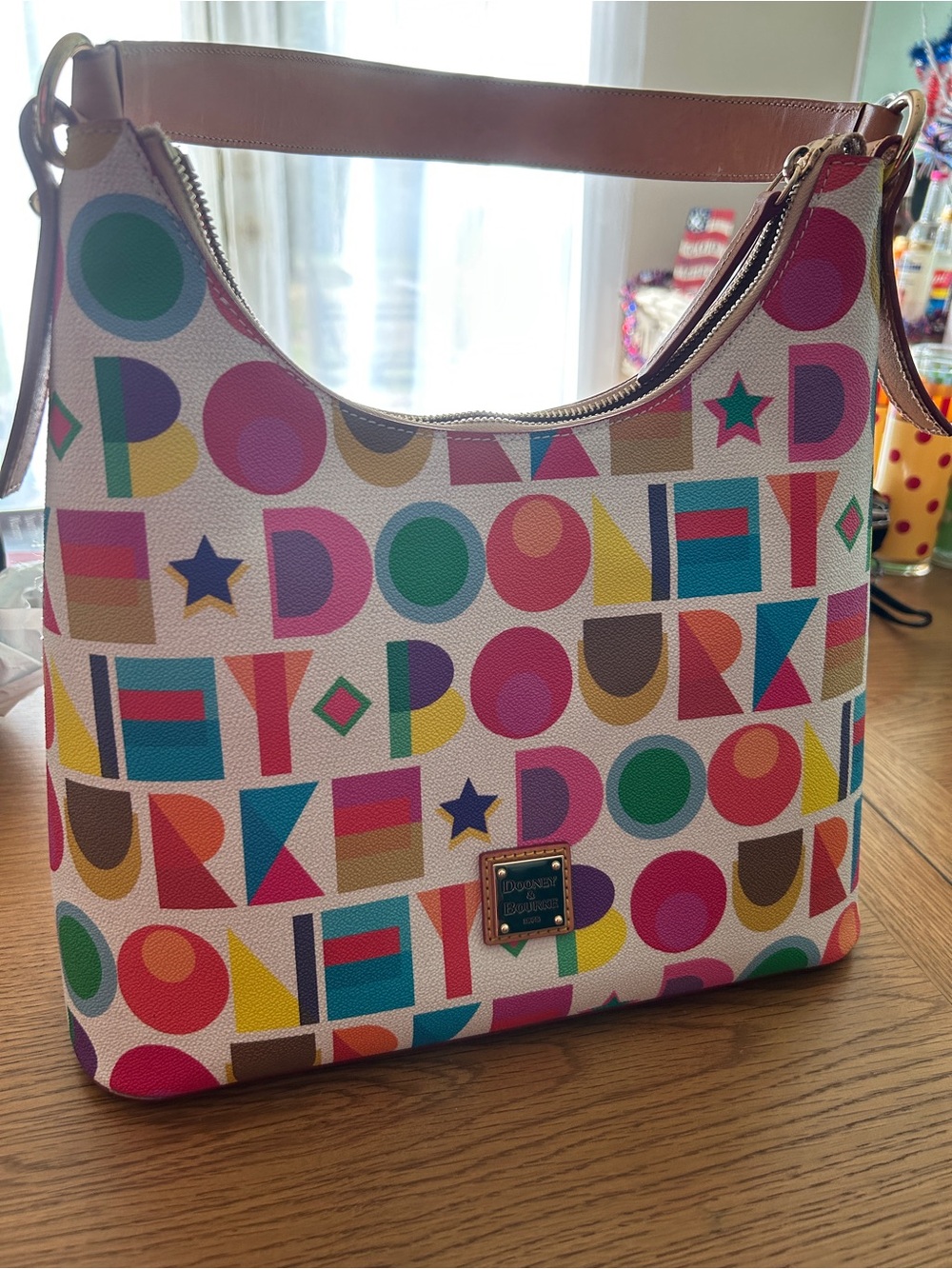 Dooney & Bourke Multicolor Logo Pattern Shoulder Bag - Picture 3 of 3
